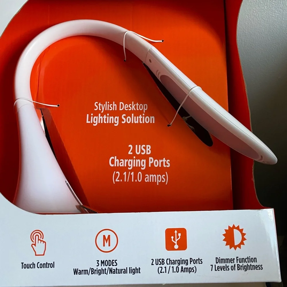 UltraBrite💡 LED Desk Lamp with 2 USB Ports - Picture 2 of 6